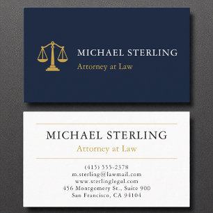 Carte De Visite Cabinet d'avocats professionnels Marine Blue Gold