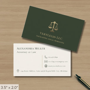 Carte De Visite Cabinet d'avocats simple et élégant