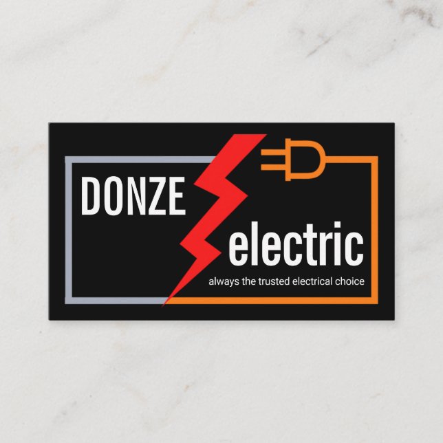 Carte De Visite Câble de circuit électrique simple et élégant (Devant)