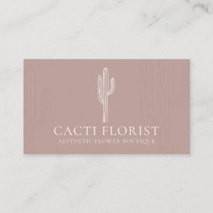 Carte De Visite Cactus abstraits bohèmes au rose tendre