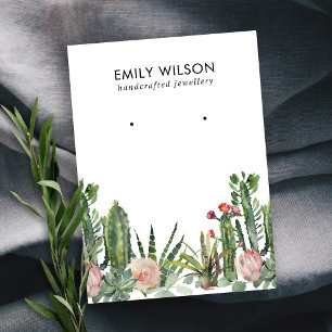 CARTE DE VISITE CACTUS BLANC PROTÉA FOLIAGE ÉTUDE DE RESTAURATIO