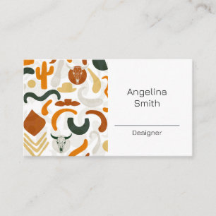 Carte De Visite Cactus boho du désert de cowboy occidental