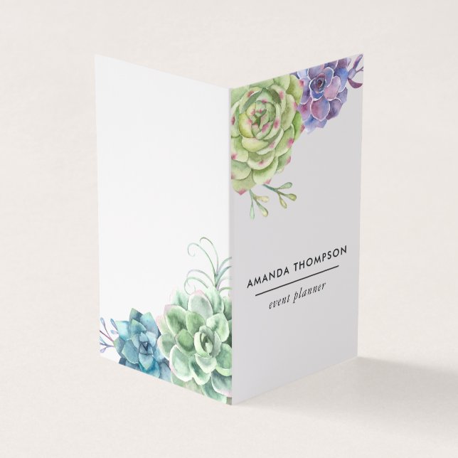 Carte De Visite Cactus de désert aquarelle succulentes (Extérieur)