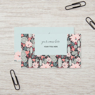 Carte De Visite Cactus et motif succulent de menthe de rose de
