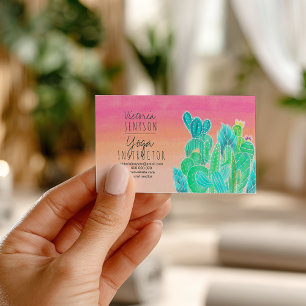 Carte De Visite Cactus exotique tropical moderne illustration yoga