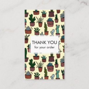 Carte De Visite Cactus mignons et succulents Code QR Merci de comm
