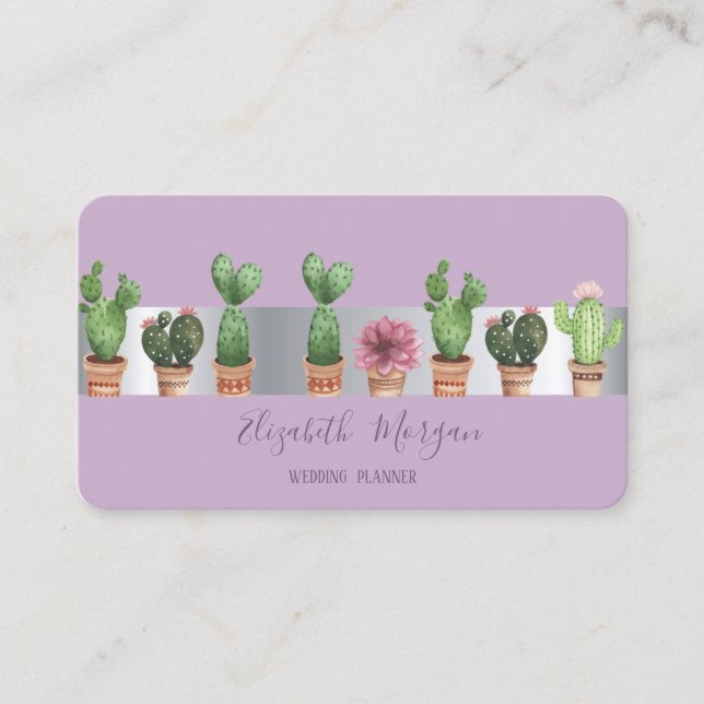 Carte De Visite Cactus Moderne Élégant Professionnel (Devant)