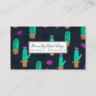 Carte De Visite Cactus Motif Événement Floriste Styliste Designer
