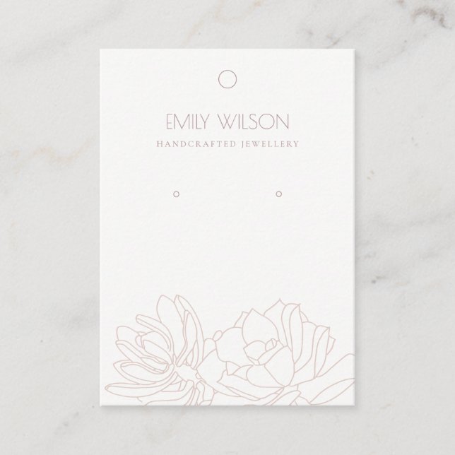 CARTE DE VISITE CACTUS SUCCULENT BLUSH PEGHOLE EARRING AFFICHAGE  (Devant)