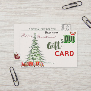 Carte de visite cadeau 100 $