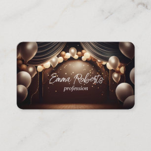 Carte De Visite Cadeau Anniversaire Blanc Rose Or Ballons