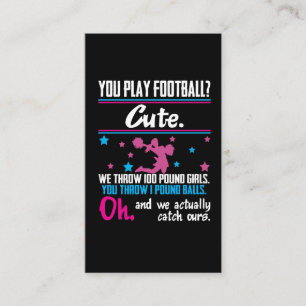 Carte De Visite Cadeau Cheerleading vous jouez au football qui est