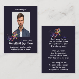 Carte De Visite Cadeau commémoratif chrétien Joueur de hockey Spor