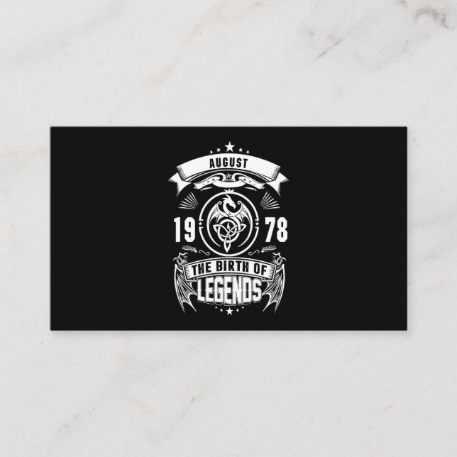 Carte De Visite Cadeau d'août | 1978 La Naissance Des Légendes (Devant)