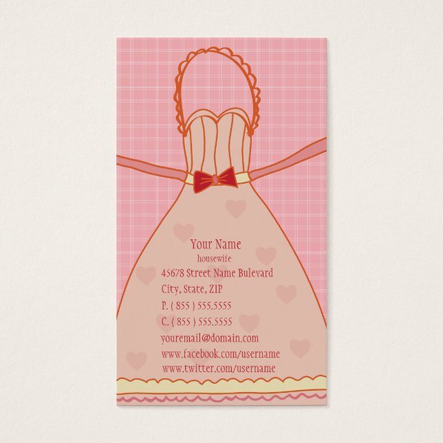 Carte de visite cadeau de femme au foyer Apron Fun (Devant)