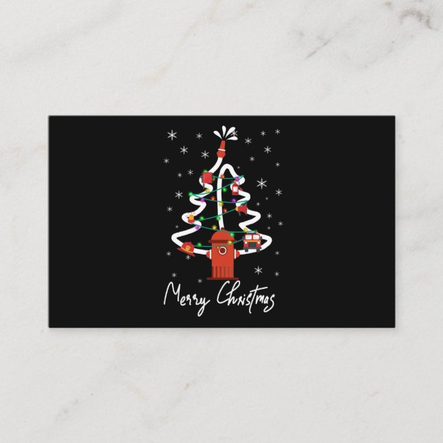 Carte De Visite Cadeau de pompier| Joyeux pompier de Noël (Devant)