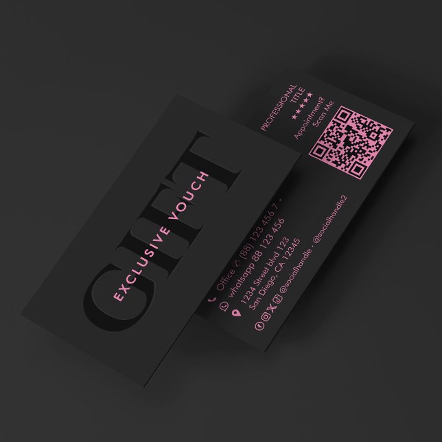 Carte De Visite Cadeau de récompense esthétique beauté rose noir (Beauty Aesthetic Pink Black Reward Gift Business Card
)
