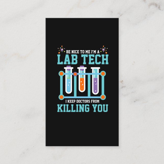 Carte De Visite Cadeau drôle de technicien de laboratoire de (Devant)