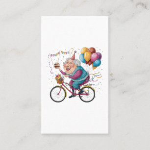Carte De Visite Cadeau drôle de vélo de grand-mère pour anniversai