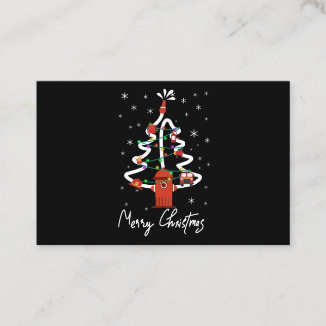 Carte De Visite Cadeau pompier | Joyeux pompier de Noël (Devant)