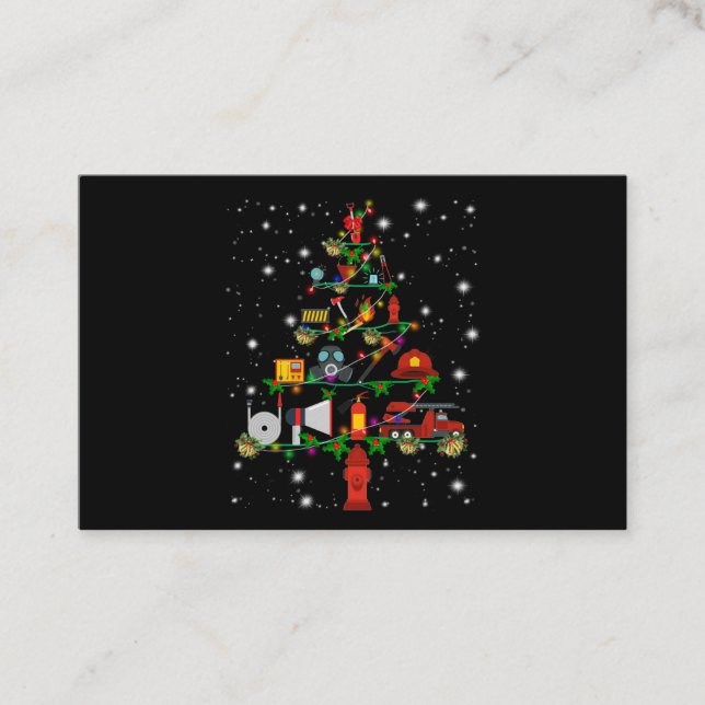 Carte De Visite Cadeau pompier | Joyeux pompier de Noël Fun (Devant)