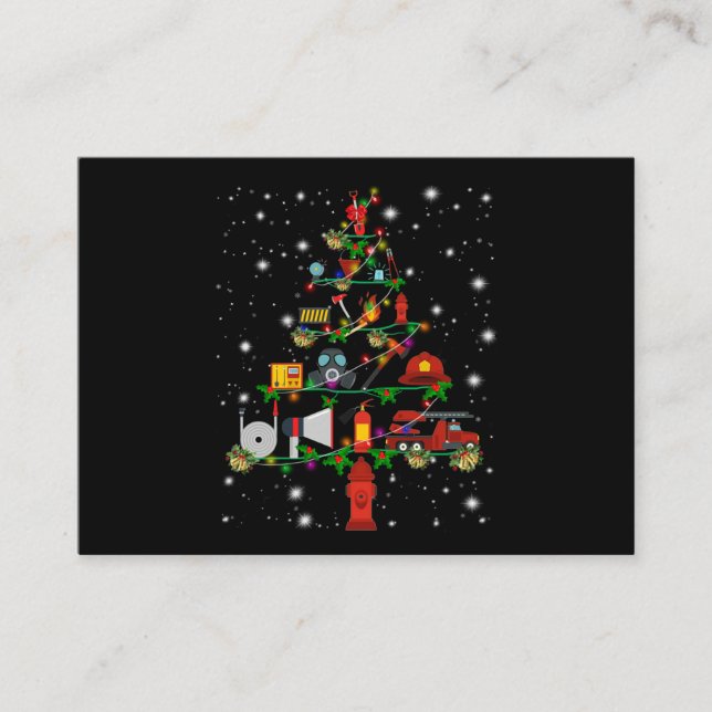 Carte De Visite Cadeau pompier | Joyeux pompier de Noël Fun (Devant)