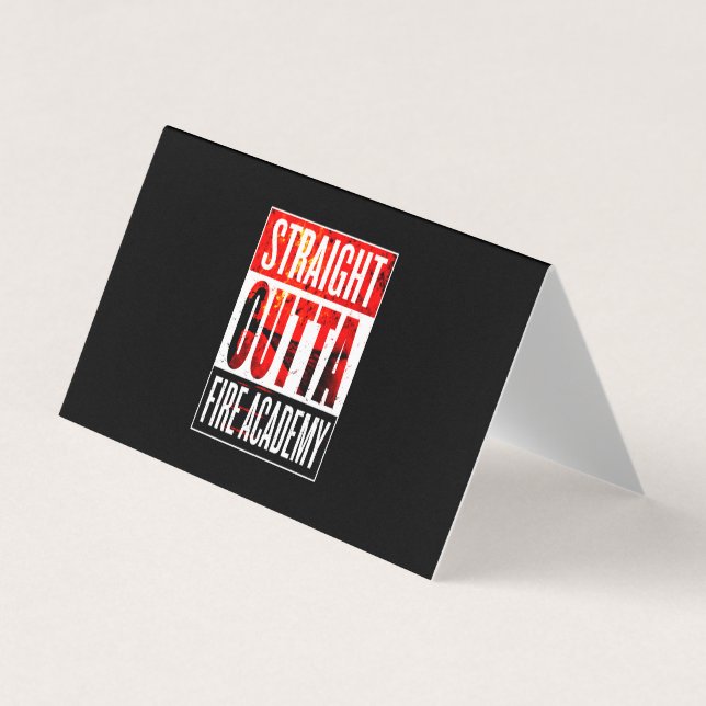 Carte De Visite Cadeau pompier | Straight Outta Firefighter (Devant)