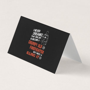 Carte De Visite Cadeau pompier   Vieux pompier grincheux