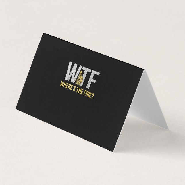 Carte De Visite Cadeau pompier | WTF Où est le pompier (Devant)
