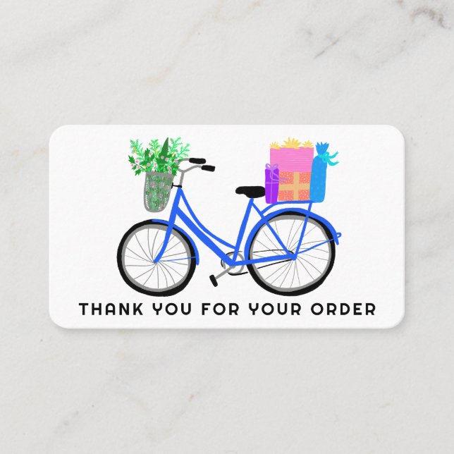 Carte De Visite Cadeaux Vélos Cute Merci de commande client Code Q (Devant)