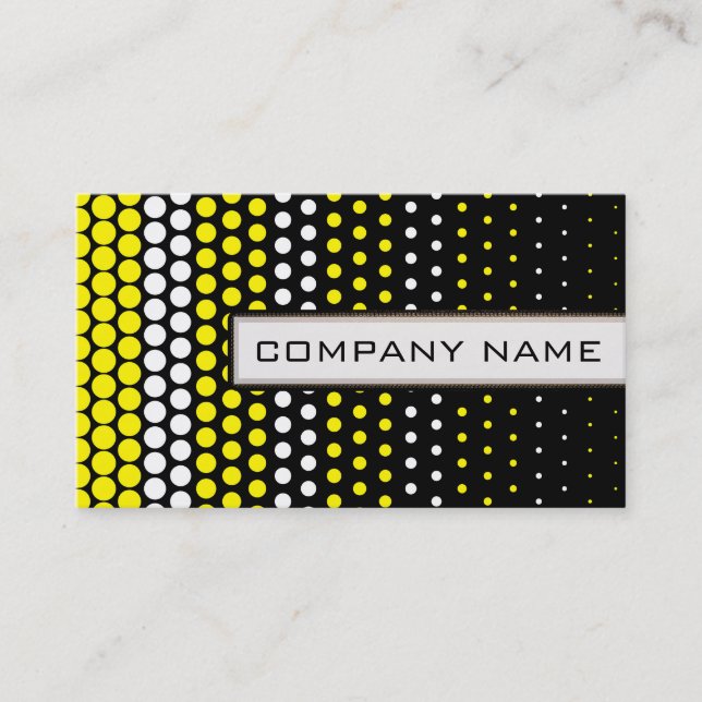 Carte De Visite Cadmium Jaune et blanc Polka Dot Professional (Devant)