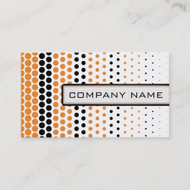Carte De Visite Cadmium Orange et Noir Polka Dot Professional (Devant)