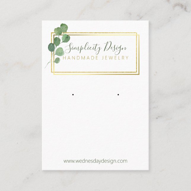 Carte De Visite Cadre à huile Gold FAUX avec écran d'oreille verte (Devant)