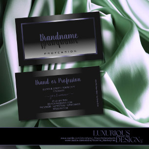 Carte De Visite Cadre bleu moderne noir et blanc dégradé éléga