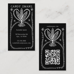 Carte De Visite Cadre Botanique Whimsical Unique Boho Custom QR