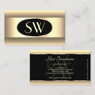 Carte De Visite Cadre de Décor Or Clair Ombre en Crème Noire