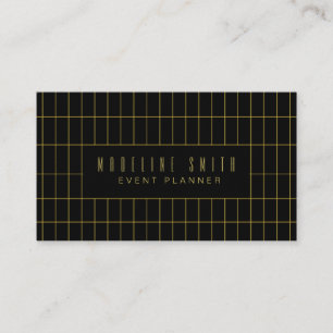 Carte De Visite Cadre de grille doré minimaliste