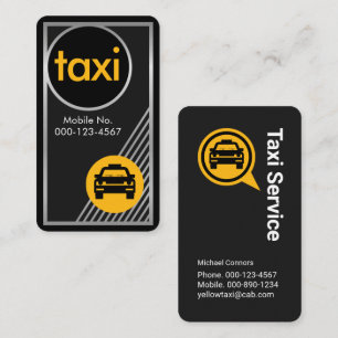 Carte De Visite Cadre de Taxi Argent Éblouissant Conduite