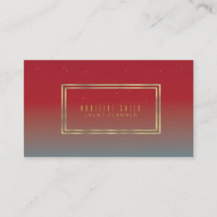 Carte De Visite Cadre dégradé rouge à double bordure minimaliste e