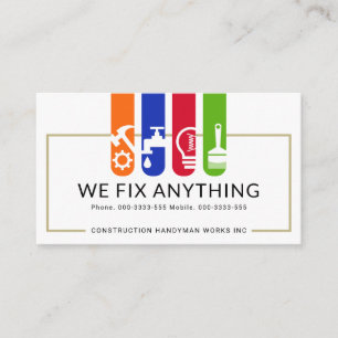 Carte De Visite Cadre des outils manutentionnaires colorés