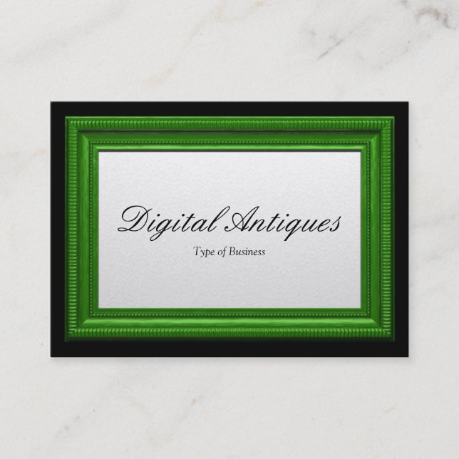 Carte De Visite Cadre d'image vert (Devant)