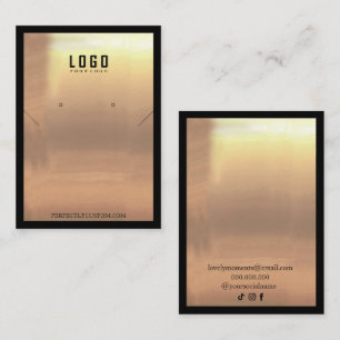 Carte De Visite Cadre d'or noir Boucles d'oreilles de collier mode