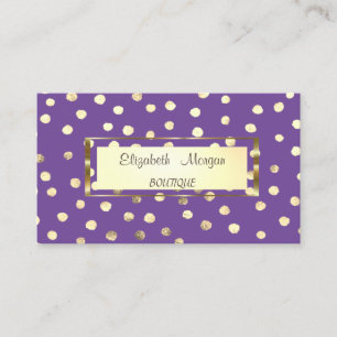 Carte De Visite Cadre doré élégant, Confettis, Points