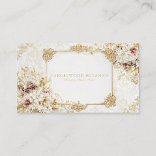 Carte De Visite Cadre doré rococo victorien de luxe à motif floral