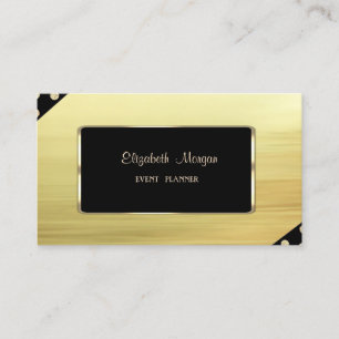 Carte De Visite Cadre élégant de luxe, style, faux or, noir
