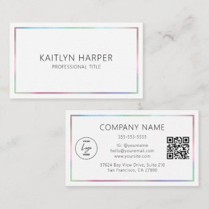 Carte De Visite Cadre élégant de papier d'aluminium coloré pour QR