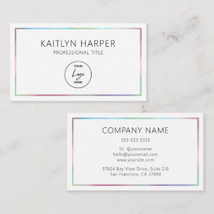 Carte De Visite Cadre élégant en feuille de couleur avec logo mini