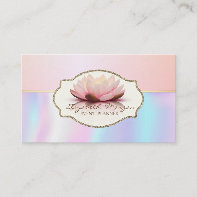 Carte De Visite Cadre élégant moderne Fleur de lotus (Devant)