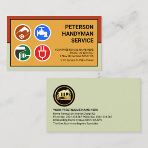Carte De Visite Cadre élégant pour outils pour homme de main
