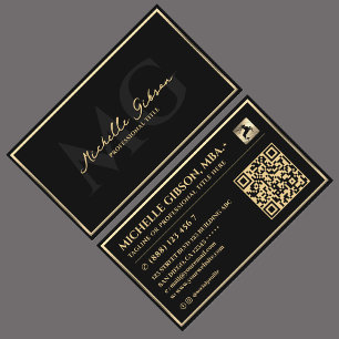 Carte De Visite Cadre élégant professionnel en or faux noir modern